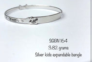 Hook a duck silver baby bangle