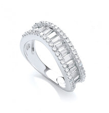 Load image into Gallery viewer, Half eternity band silver &amp; cz
