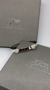 Double Cz Heart bangle - London Fifth Avenue jewellery  