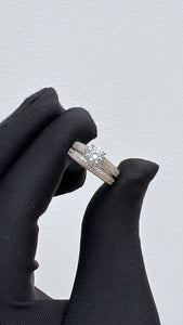 Silver Bridal Half ET with Cz in the Centre Rings