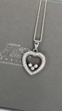Load image into Gallery viewer, Floating diamond paved heart / Small &amp; Large - London Fifth Avenue jewellery  
