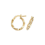 10mm tiny twisted hoop earrings yellow gold