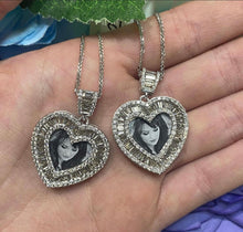 Load image into Gallery viewer, Memory heart locket silver 925 cz stones
