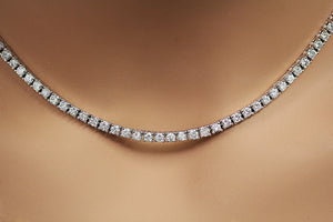 Silver Tennis Necklace - London Fifth Avenue jewellery  
