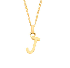 Yellow gold inital pendant & chain