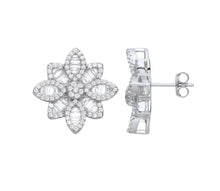 Load image into Gallery viewer, Flower baguette earrings
