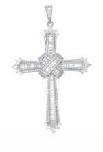 Load image into Gallery viewer, Mia silver baguette cross pendant
