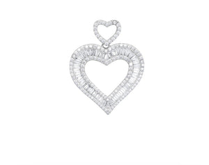 Valentines Baguette heart pendant