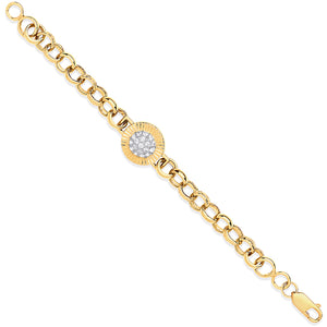 Yellow gold Belcher Links Fancy Baby Bracelet - London Fifth Avenue jewellery  