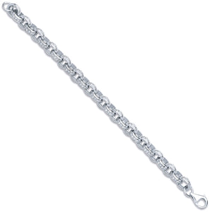Silver fancy Cz Oval Link Belcher Chain - London Fifth Avenue jewellery  