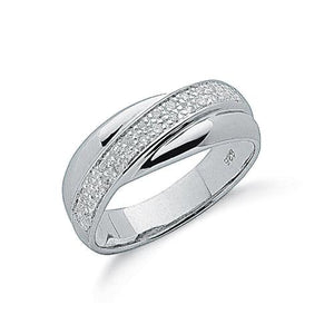 Silver Cross over ring - London Fifth Avenue jewellery  