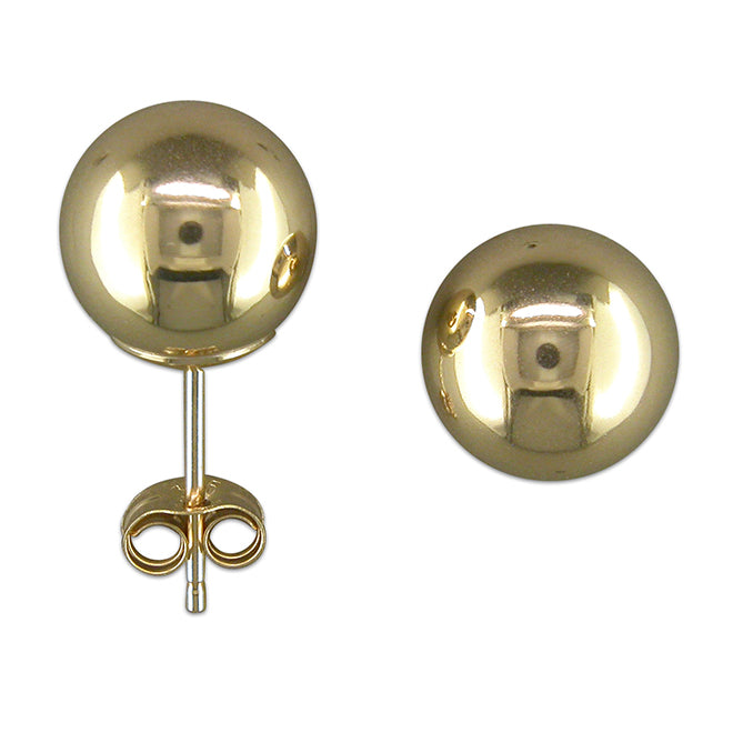 Large 8mm Gold ball stud earrings
