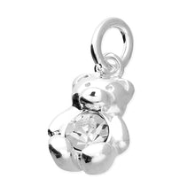 Load image into Gallery viewer, Teddy bear April birth stone pendant + earrings set
