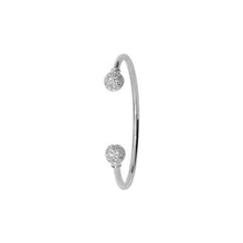 Load image into Gallery viewer, Baby silver torque bangle with cz stones
