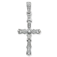 Silver cz movable cross pendant