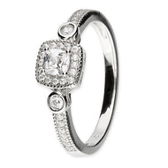 Nellie cushion cut cubic zirconia ring - London Fifth Avenue jewellery  