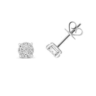 Diamond cluster stud earrings