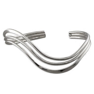 Sterling silver woman’s wave bangle - London Fifth Avenue jewellery  