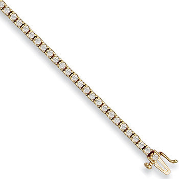 Yellow 9ct Gold Tennis Bracelet - London Fifth Avenue jewellery  