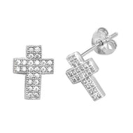 Cross stud earrings - London Fifth Avenue jewellery  