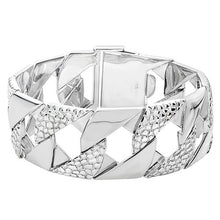 Load image into Gallery viewer, Chunky flat curb gents bracelet silver 925
