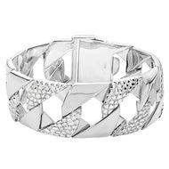 Chunky flat curb gents bracelet silver 925