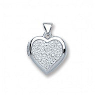 Silver heart “All Crystals Locket” - London Fifth Avenue jewellery  