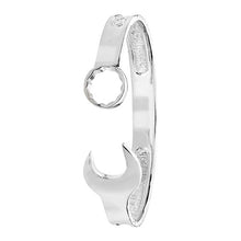 Load image into Gallery viewer, Spanner older teen / ladies size silver bangle
