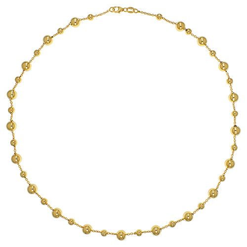 Gold 9ct ball/ bead necklace