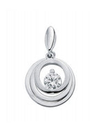 Sterling Silver Disc Pendant With A Centre Stone Set