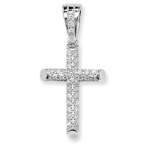 Paved medium cross pendant - London Fifth Avenue jewellery  