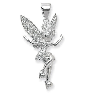 Silver cz tinkerbell pendant
