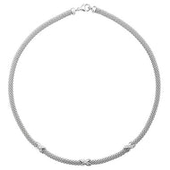 ‘Fope’ style silver mesh necklet