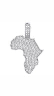 Silver Cubic zirconia Africa Map Pendant - London Fifth Avenue jewellery  