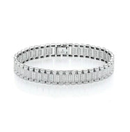 Sterling Silver Diamond Ladies Rolex Watch Strap Bracelet ~ 7.5 inch - NEW