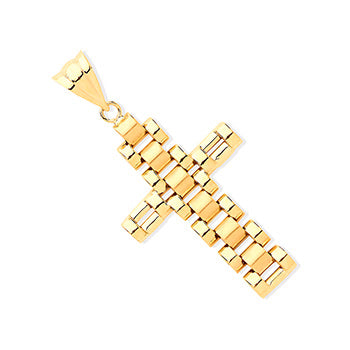 Rolex style link movable cross small - London Fifth Avenue jewellery  