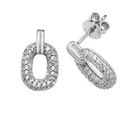 Pave open set stud earring