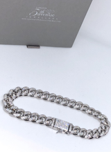 Load image into Gallery viewer, Mans cubic zirconia diamond curb bracelet - London Fifth Avenue jewellery  

