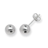 7mm silver ball stud earrings