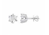 Classic illusion diamond stud earrings screw on back