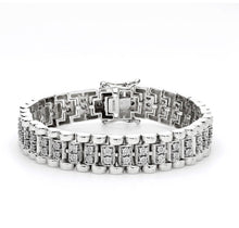 Load image into Gallery viewer, White gold Vs stone Rolex Style Bracelet
