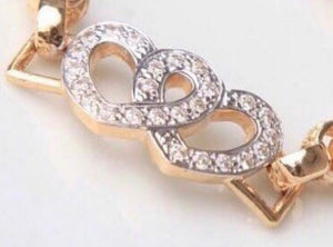 Child’s gold belcher double heart - London Fifth Avenue jewellery  