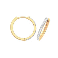 Hinged cz hoop earrings 9ct