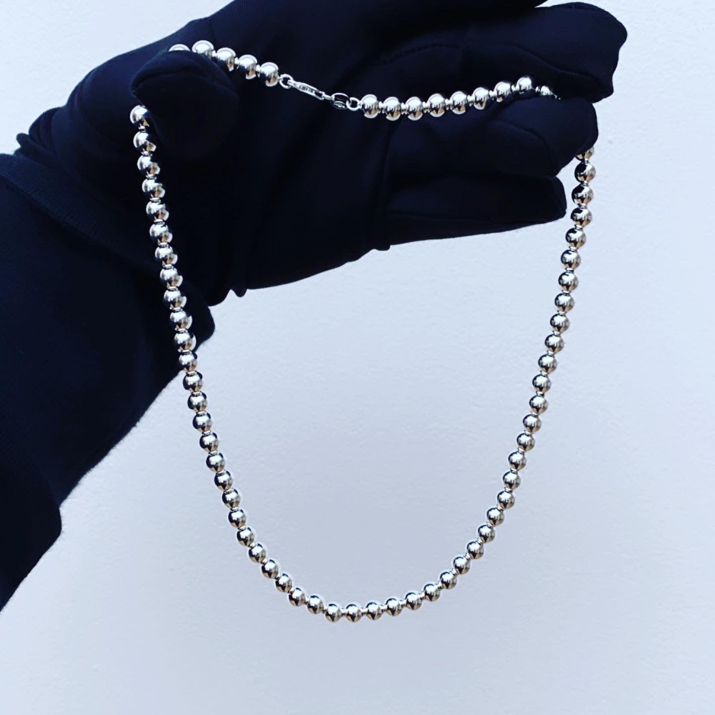 Silver ball chain 17” collar bone length
