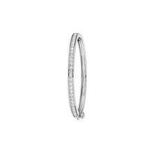 Load image into Gallery viewer, Silver oval half cz pave child’s bangle
