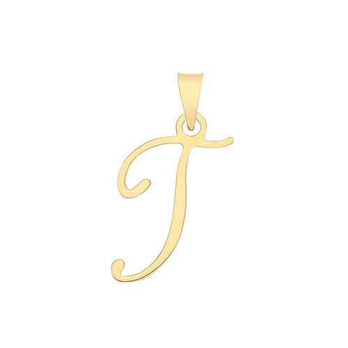 Fancy font gold initial pendant