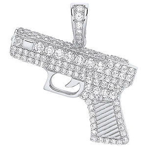 Paved gun pendant Hiphop bling - London Fifth Avenue jewellery  
