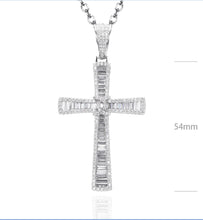 Load image into Gallery viewer, Jessica silver baguette cross pendant
