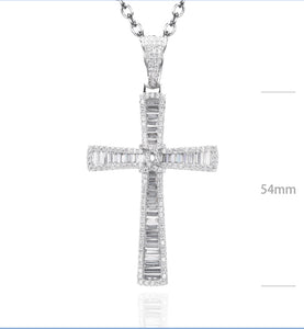 Jessica silver baguette cross pendant