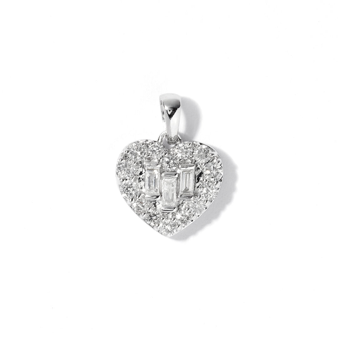 Silver Heart cz 12mm pendant